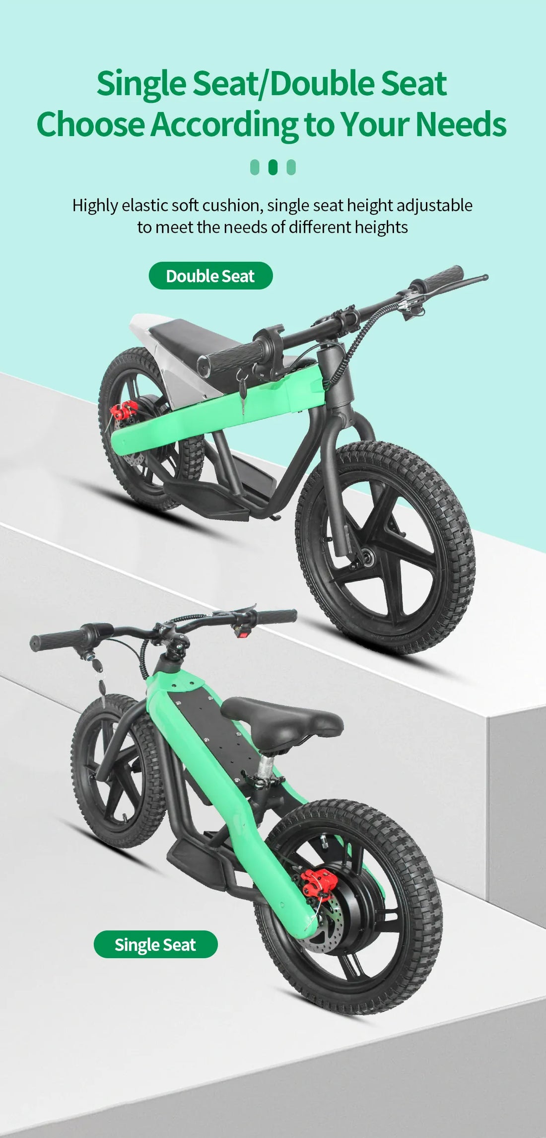 16 Inch Double Seat Electric Balance Bike for Kids