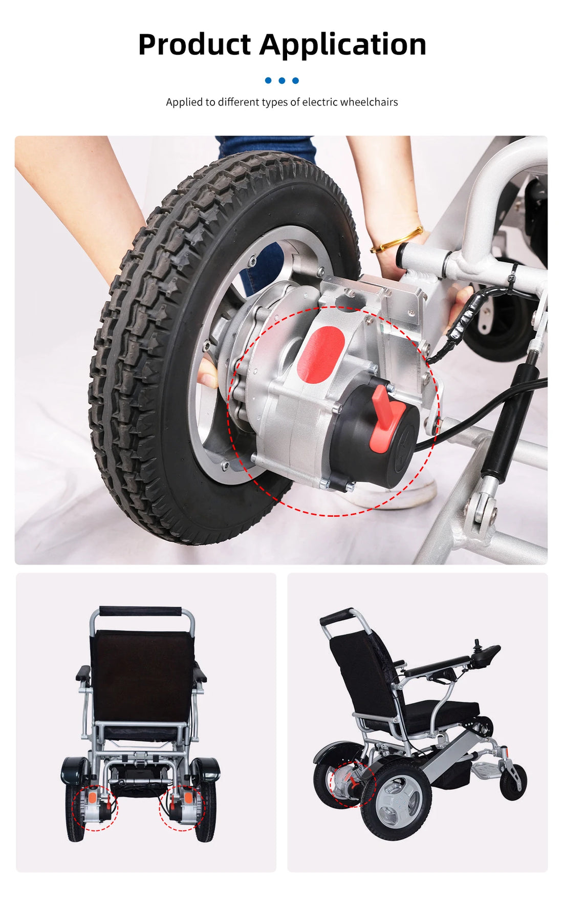 Electric Wheelchair Motor Conversion Kit with Controller